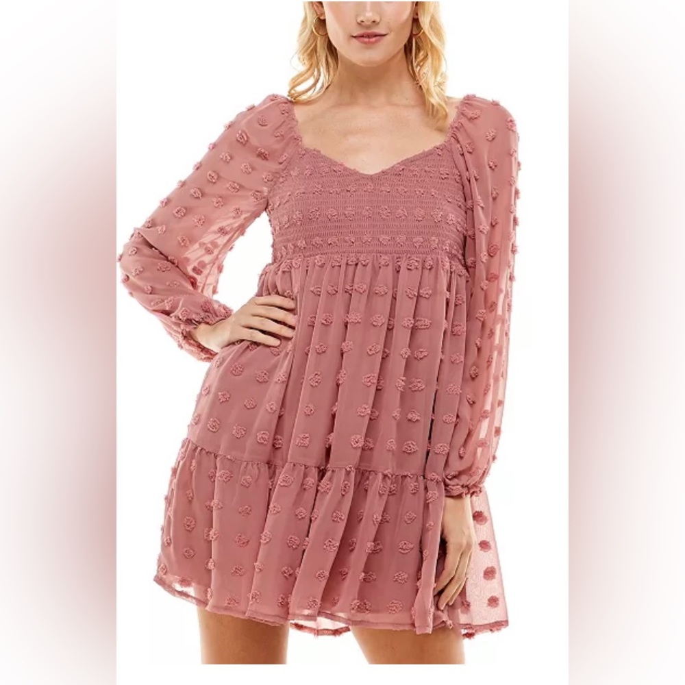 🌴 Crystal Doll Long Sleeve Sweetheart A-Line Dress